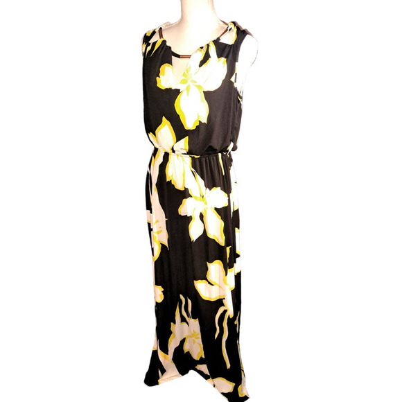 SPRING SALE! GORGEOUS - SEXY-Flirty Sangria maxi size 10 dress Gold accents - Picture 1 of 9